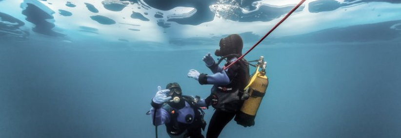 Ice Diving In Tignes