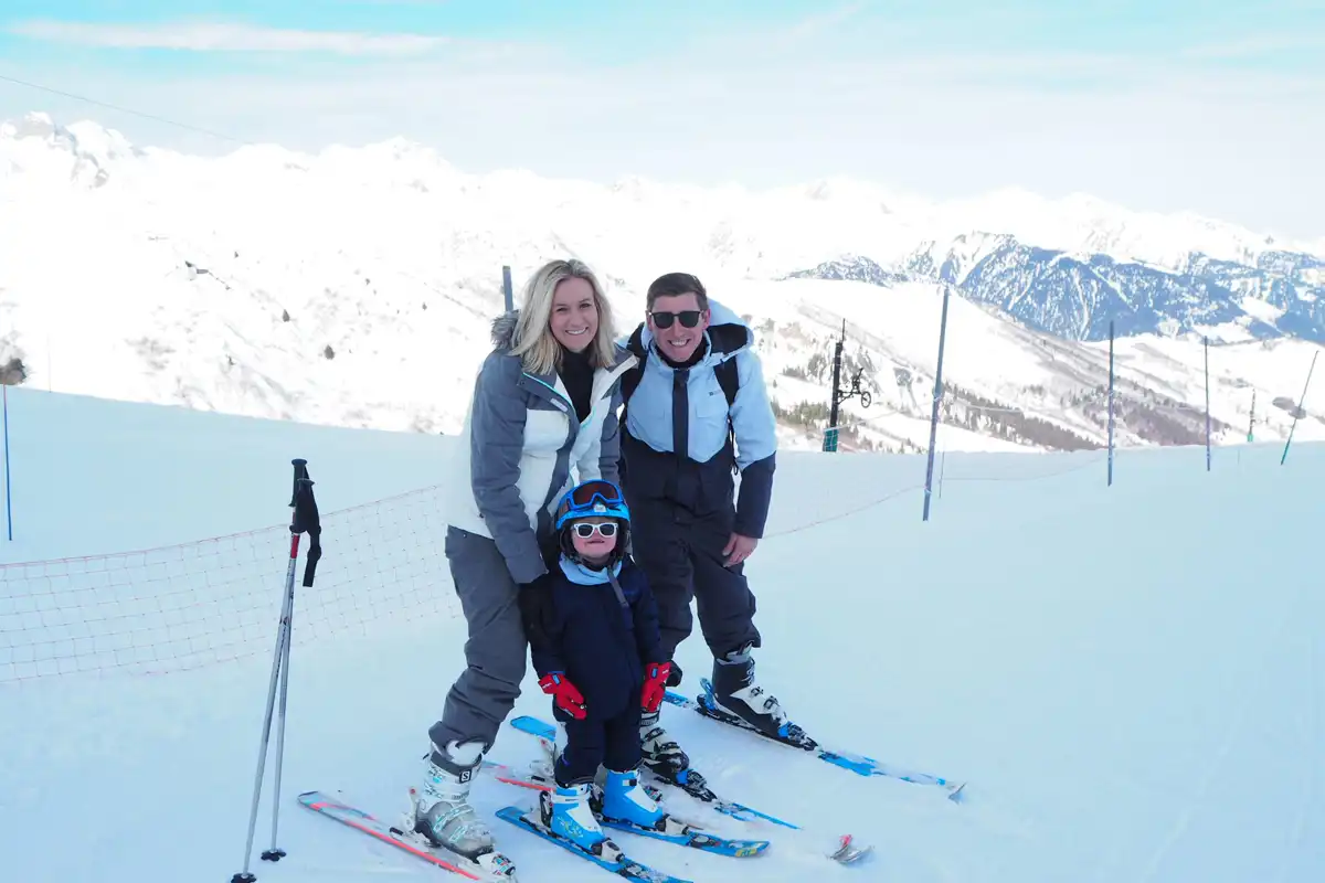 Family skiing in Valmorel: Enjoying family time on the slopes