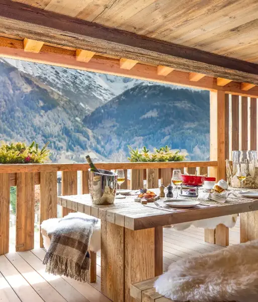 Chalet Ancolie, Saint-Nicolas de Véroce (self catered chalet) - Spectacular view on the Dômes de Miage from balcony