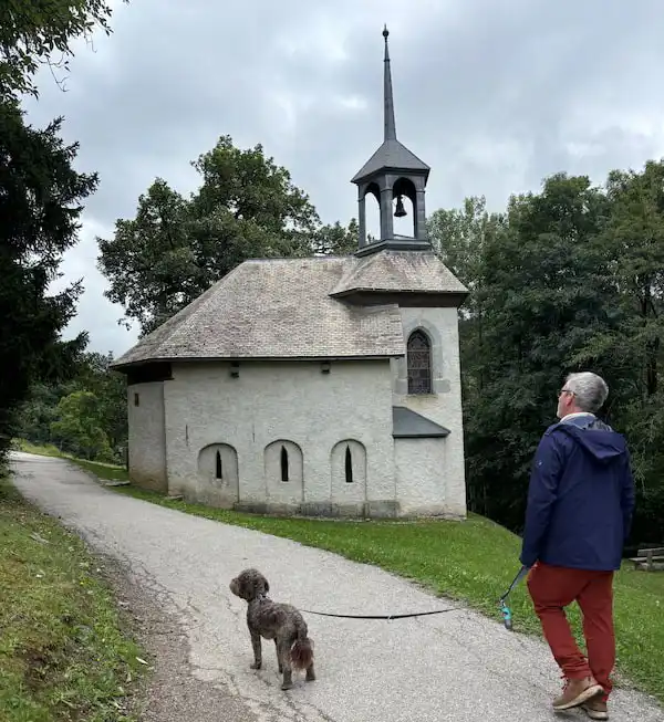 Church Walk In Megeve In Summer 