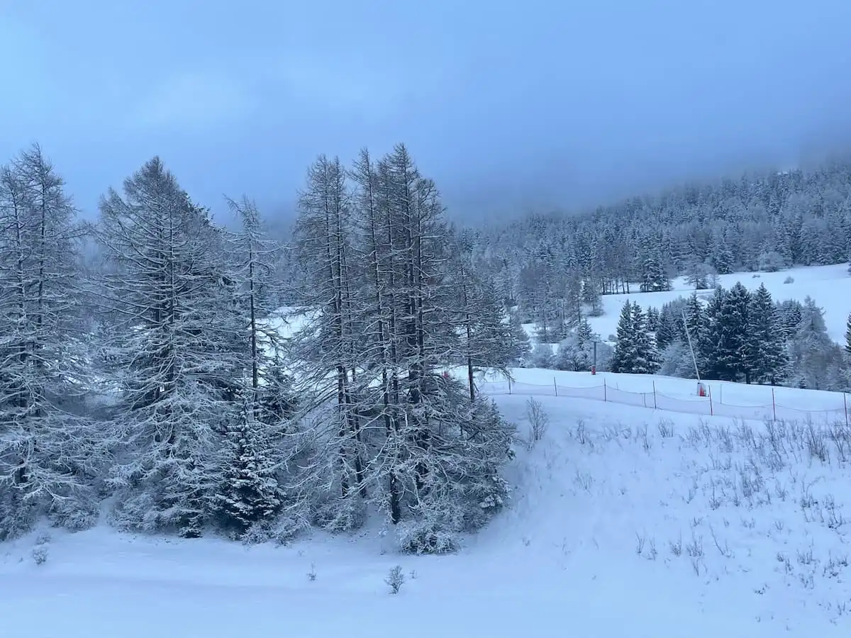 Snowy View From Chalets De Flambeau Apartment In Val Cenis