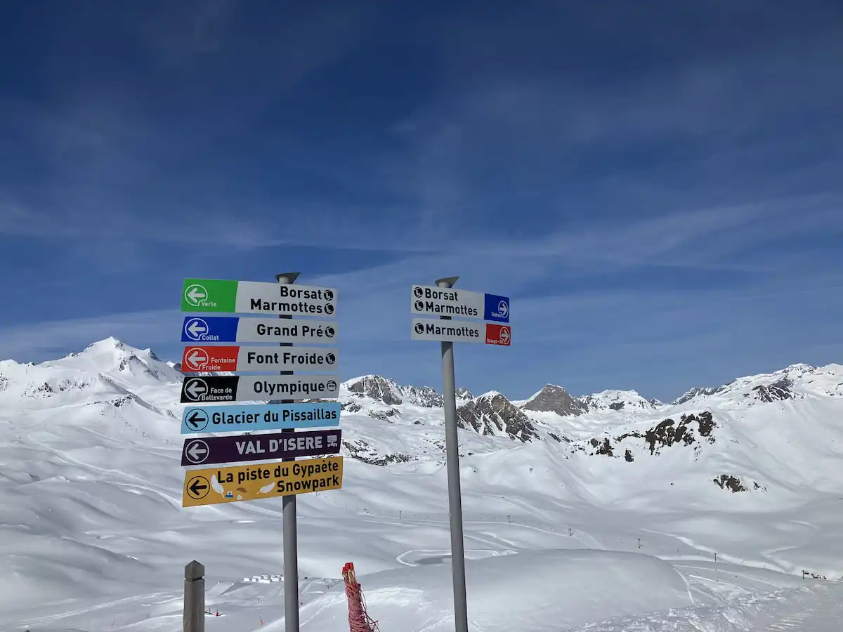 Piste Signage In Tignes Val D'isere