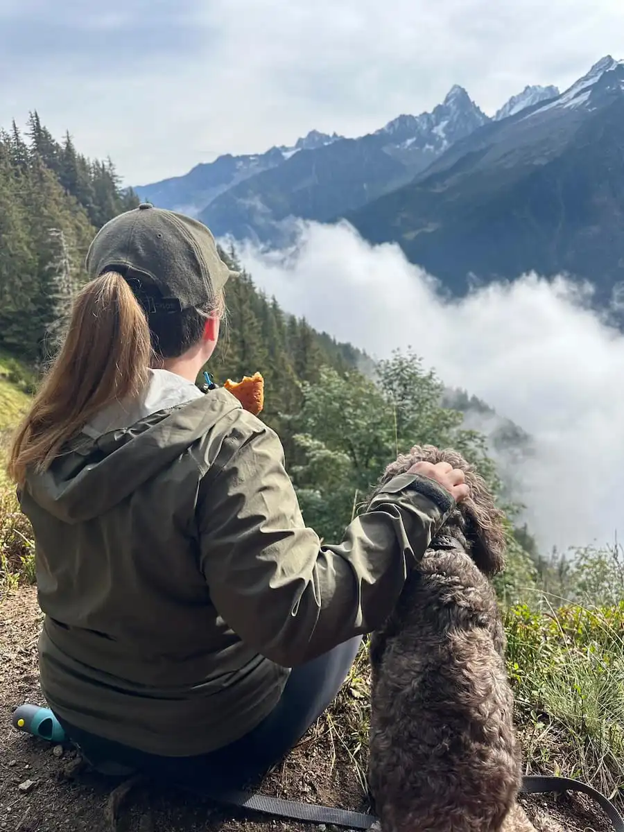 Jess And Bertie Stopping For A Rest On Their Chamonix Hike